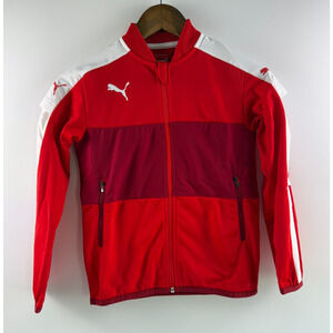 Puma Youth Unisex Veloce Stadium Full Zip Jacket w Zipped Pockets Red M NWT